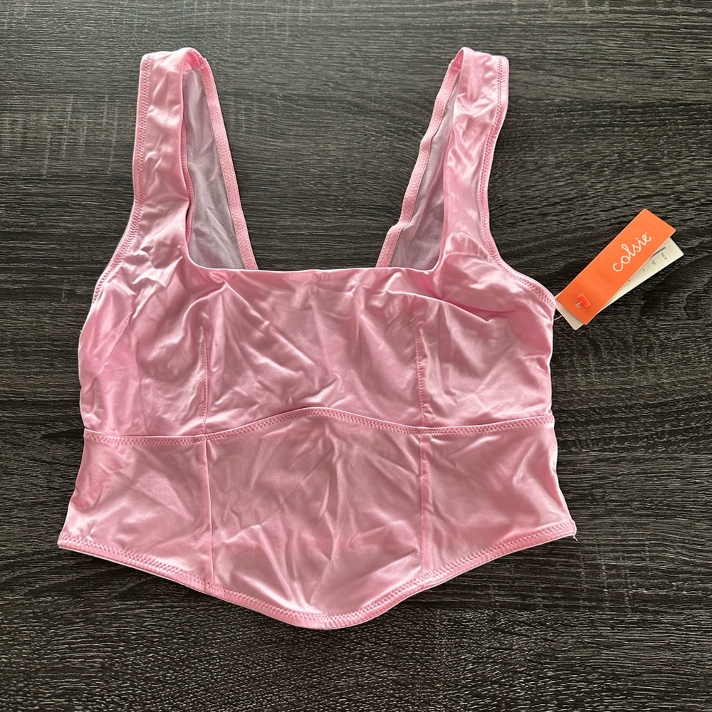 satin crop tank/bandeau